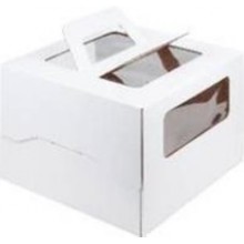 Короб картонный 240х240х240 4 окна белый из гофры